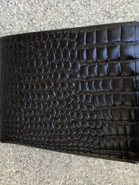 Men's Baby Gator Cowhide Leather Wallet Bifold Brand New